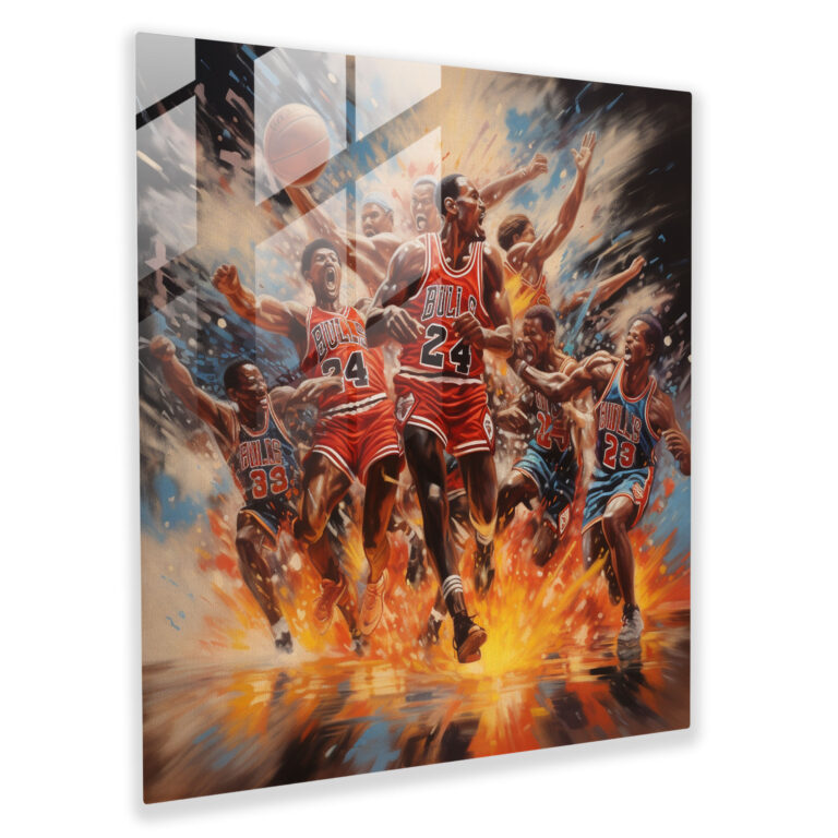 NBA Ölgemälde Glasbild - Ikonenhaft Moderne Kunst Realistisches Ölgemälde