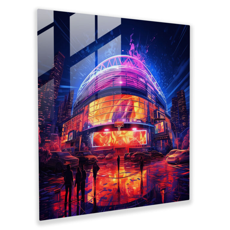 Nba Neon Glasbild - NBA Wohnkultur Glaswandkunst Neonlichter