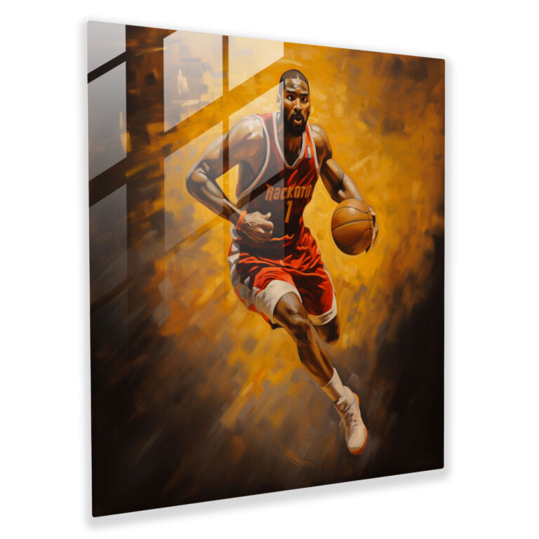 NBA Realistisches Ölgemälde Glasbild - NBA realistisches Ölgemälde Glaswandkunst