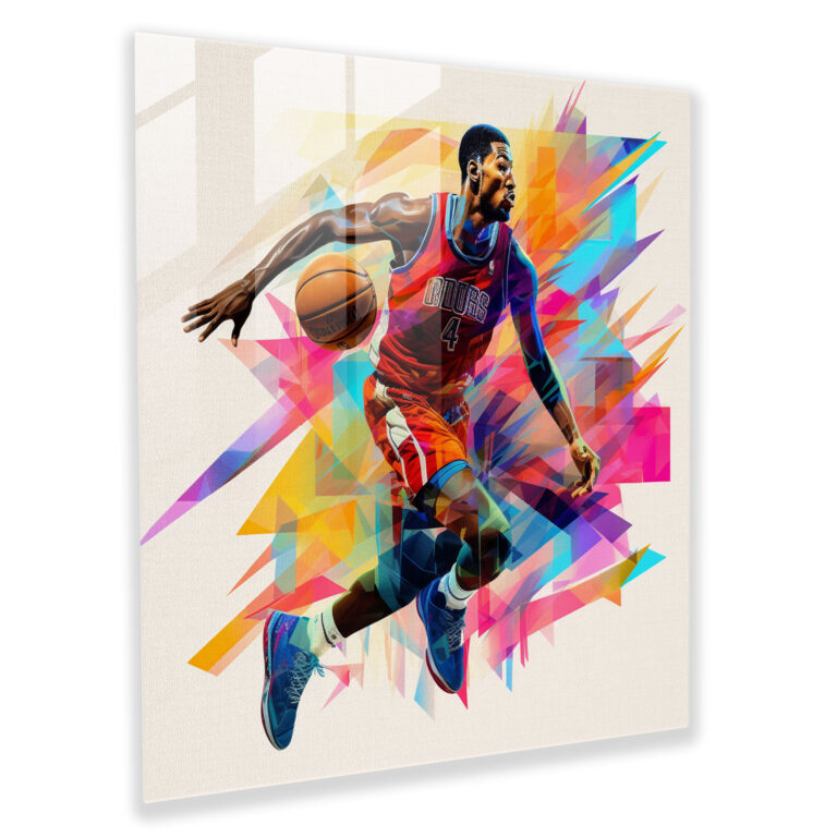 NBA Digitales Collage Glasbild - NBA Glasbild Wohndekoration Glaskunst