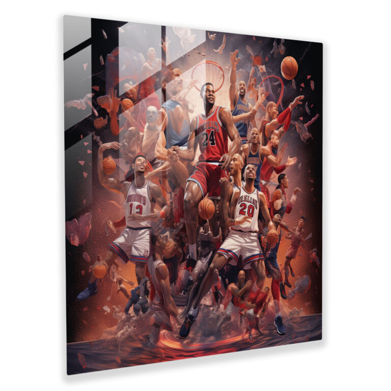 NBA Legenden Glasbild - Moderne Kunst Basketball