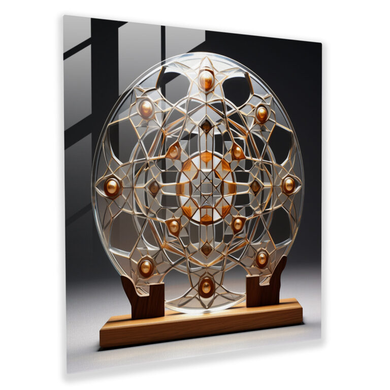 Neutral Glasbild - Geometrische Harmonie - Moderner Twist