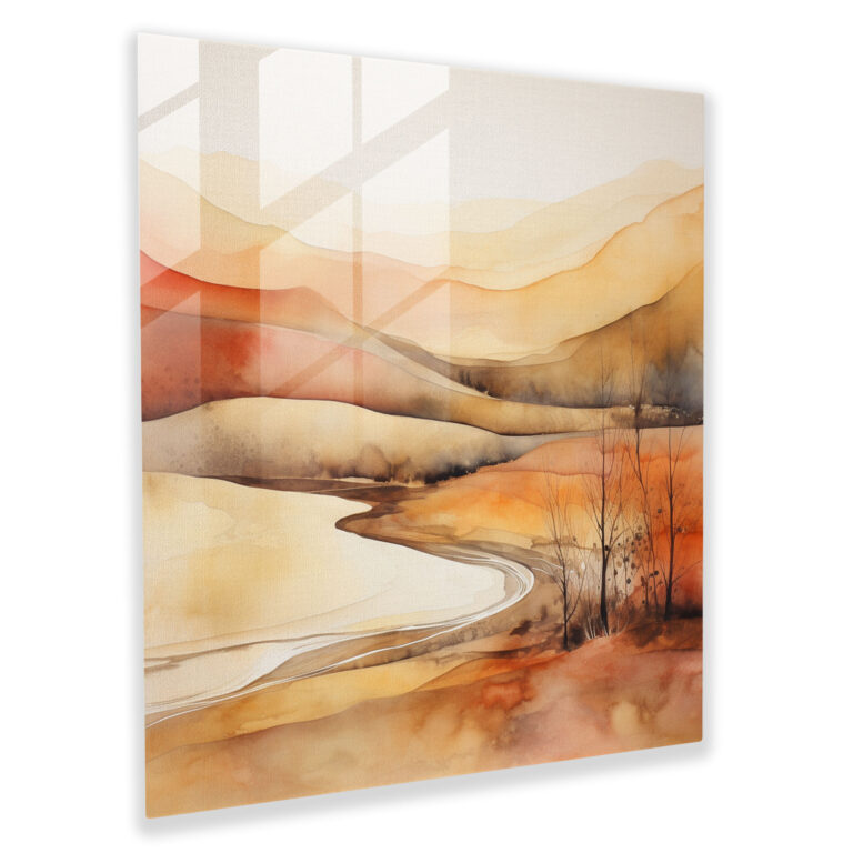 Neutral ausgewogenes Landschaftsglasbild - Neutral Glasbild Glaswandkunst Moderne Kunst
