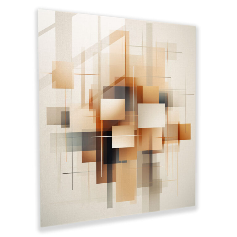 Geometrisches Glasbild Neutral Harmony - Modernes Kunstwerk für die Wanddekoration