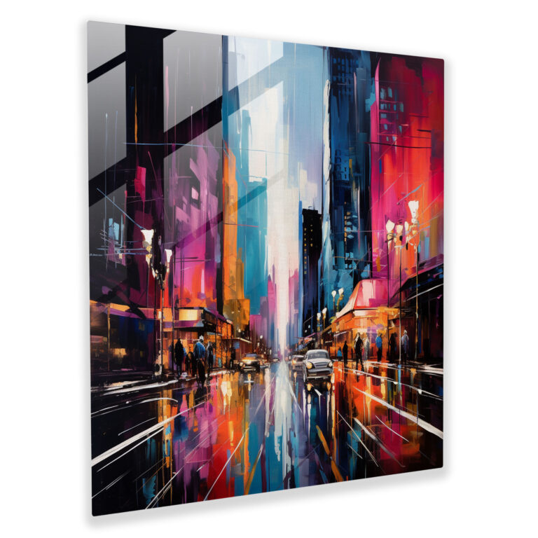 Nighthawks Wanddekoration - Glasbild dynamische Pinselstriche Wanddekoration