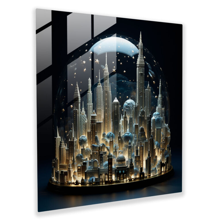 Nighthawks Glas Kunst - Moderne Kunst Wohndeko Glas Wandbild