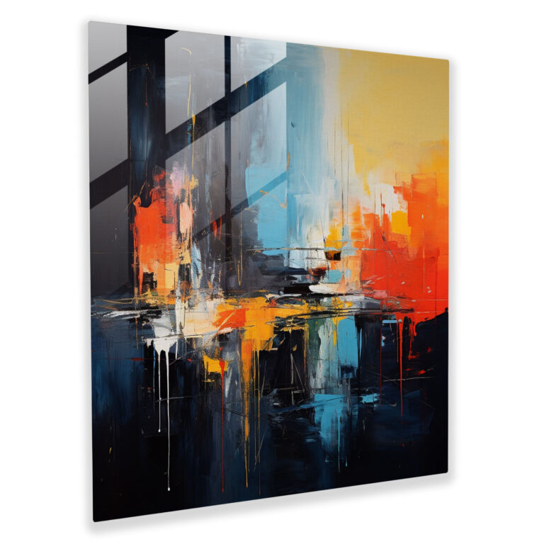 Nighthawks Expressives Glasbild - Nighthawks Glas Wandkunst Moderne Kunst Kühne Pinselstriche