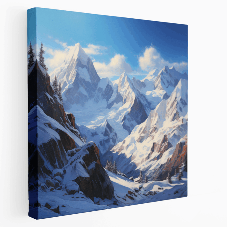 Leinwandbild Schneegipfel