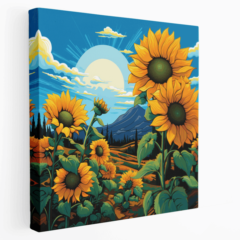 Leinwandbild Sonnenblumenfelder