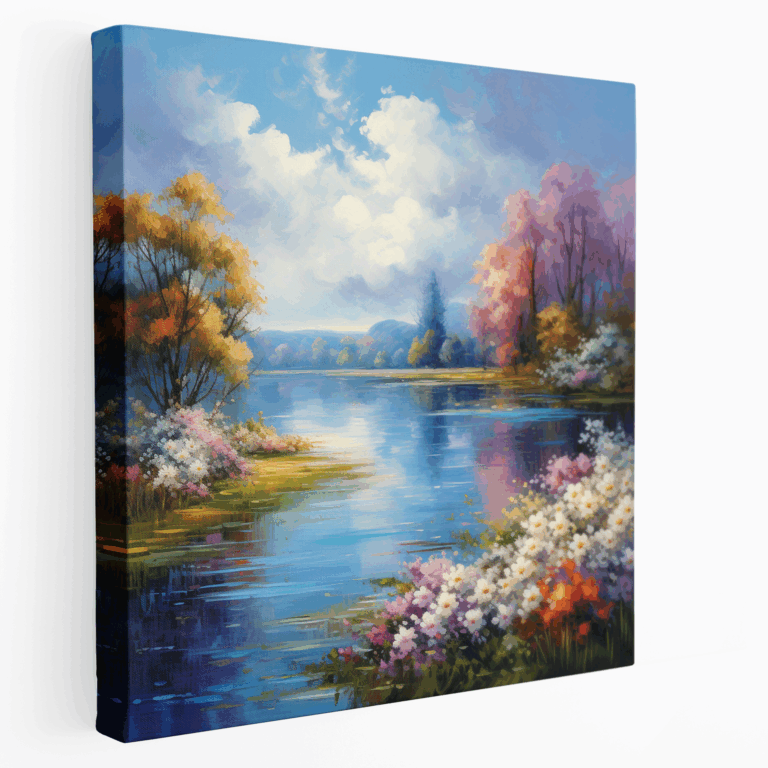 Ruhe in Blüten - Klassisches Ölgemälde Leinwandbild