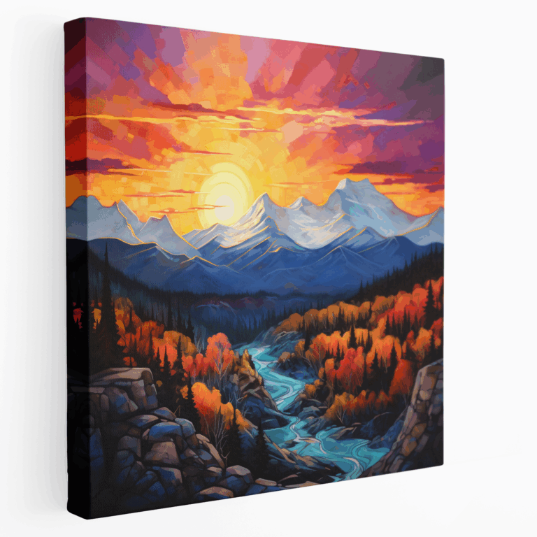 Ethereal Peaks - Modernes Acrylgemälde Leinwandbild