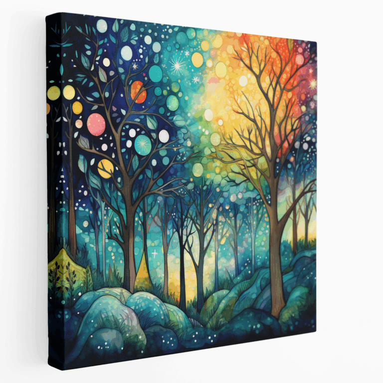 Verträumter Wald - Abstraktes Aquarell Leinwandbild