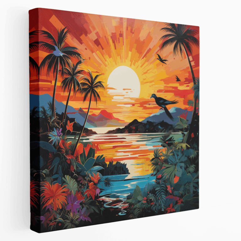 Tropische Fusion - Pop-Art-Collage Leinwandbild