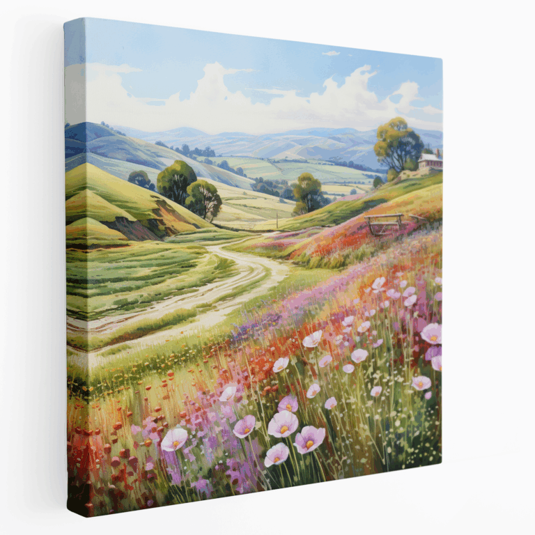Landschaftsaquarell Leinwandbild