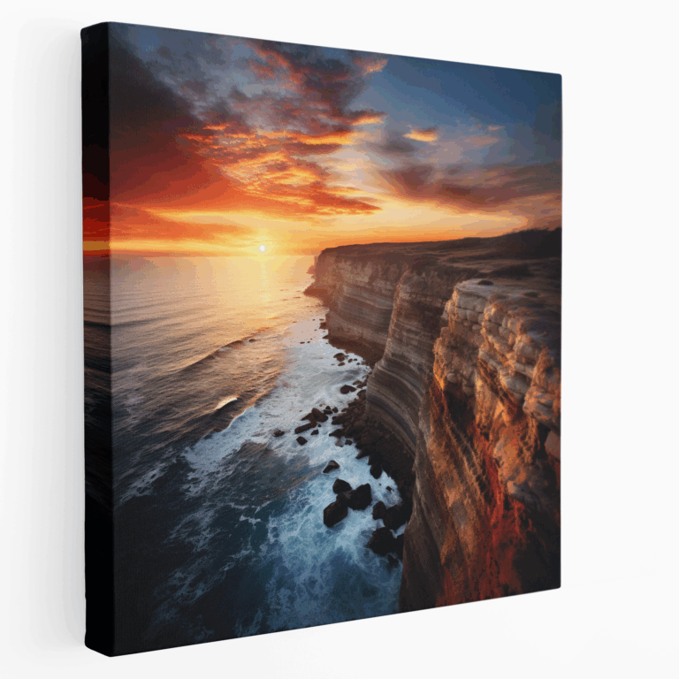 Leinwandbild Sonnenuntergangsklippe