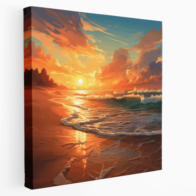 Moderne Küsten-Sonnenuntergang Leinwandbild