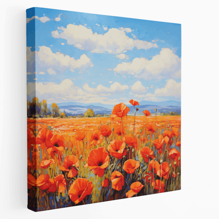 Leinwandbild Mohnfeld im impressionistischen Stil