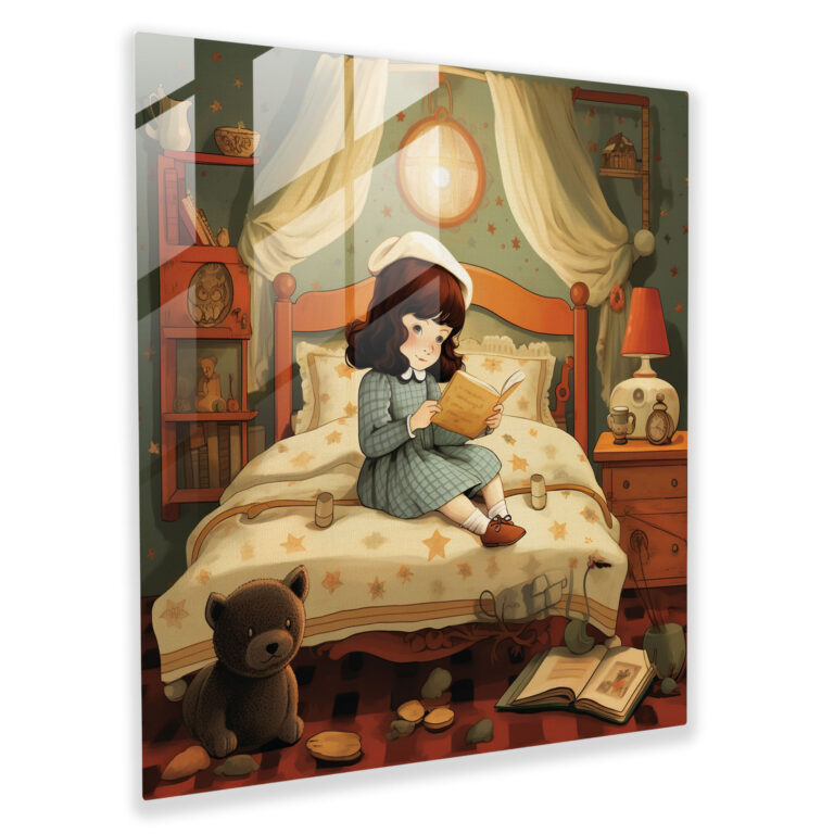 Glasbild für Kinderzimmer - Retro Kinderreim - Kinderzimmer Glas Wandkunst Kinderzimmer Thema Wohnkultur