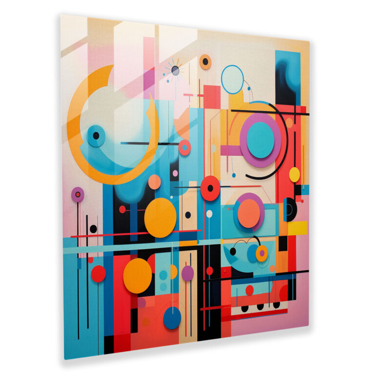 Glasbild mit Kindergedichtmotiven - Kinderzimmer geometrische Formen Glasbild Wohnkultur