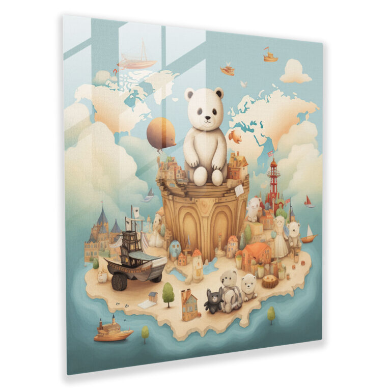 Abenteuer Kinderzimmer Glasbild - Kinderzimmer Glasbild Dekoration für Zuhause Abenteuer Thema