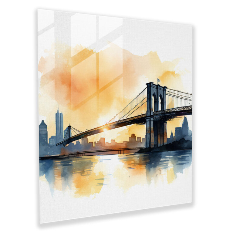Serenade der Glasbilder: Minimalistische Aquarell-Illustration als Wanddekoration