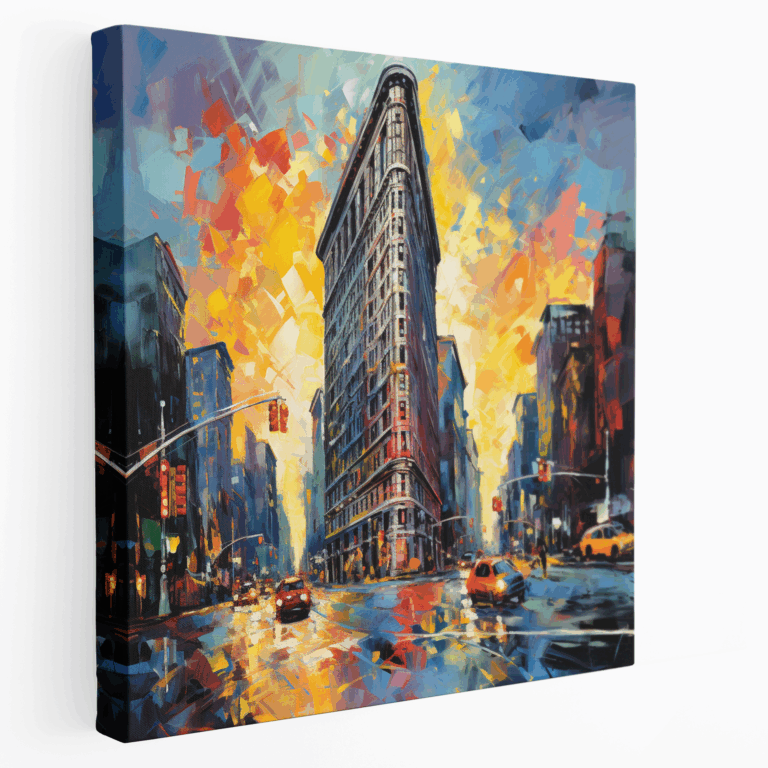 Leinwandbild Flatiron Building im Stil des Abstrakten Expressionismus