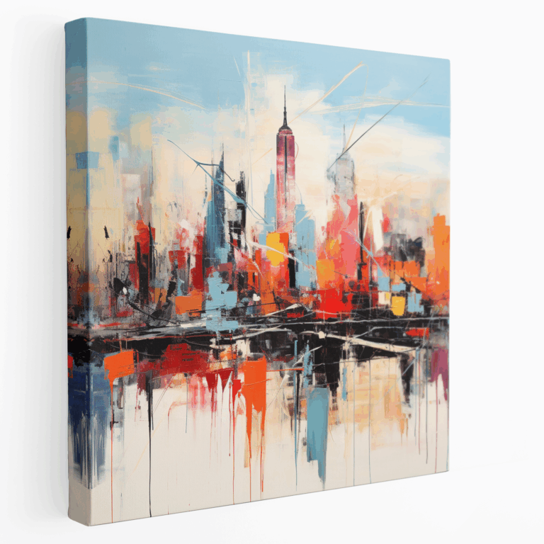 Abstraktes Skyline Leinwandbild
