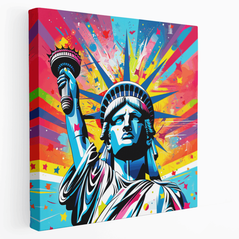 Pop Art Leinwandbild der Freiheitsstatue
