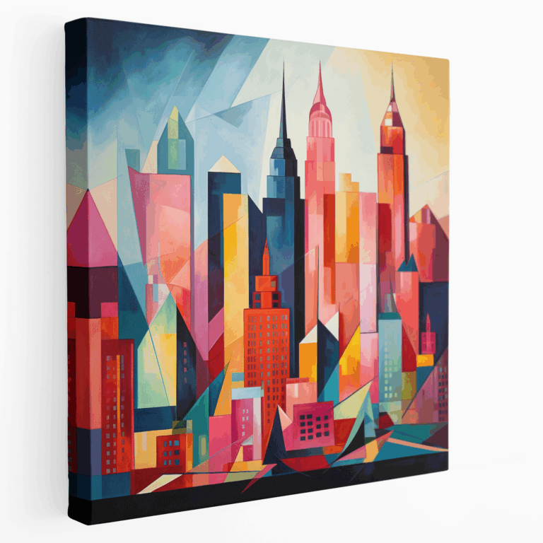 Geometrisches Skyline Leinwandbild