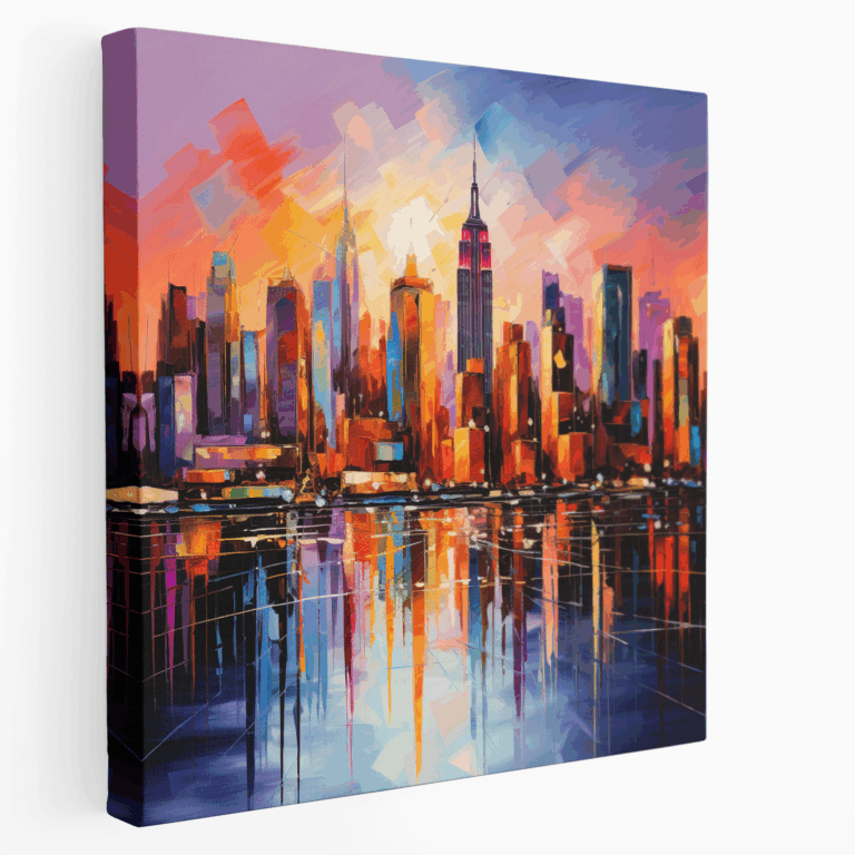 Buntes Skyline Leinwandbild