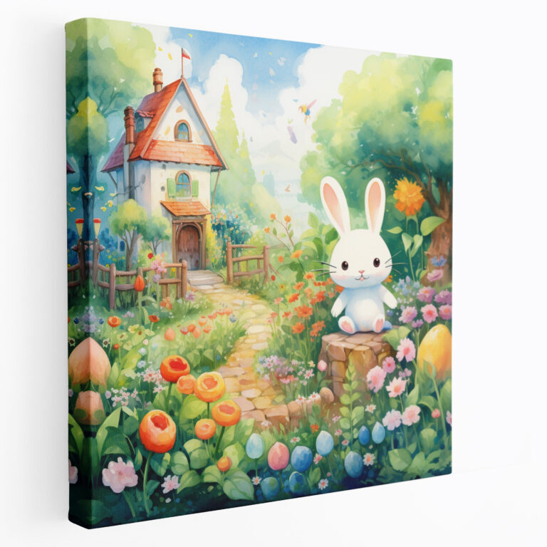 Livhaftes Aquarellgemälde für Kinderzimmer Leinwandbild - Kinderzimmer Wanddekoration Wandkunst