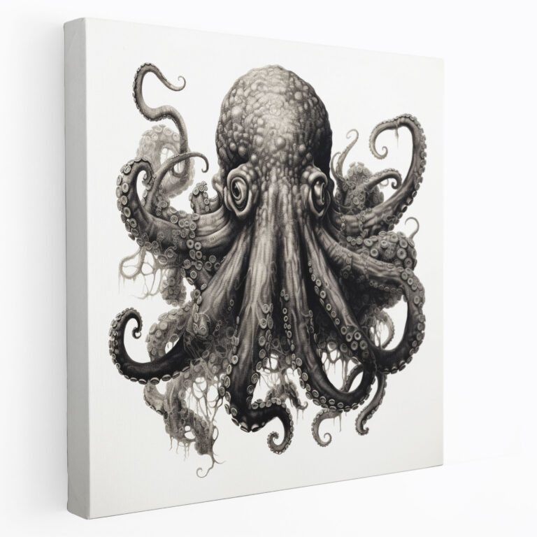 Ok hier ist die Übersetzung des Textes:

Oktopus Wanddekoration - Detaillierte Tintenzeichnung - Oktopus Ausführliche Illustration Wandkunst Tintenzeichnung