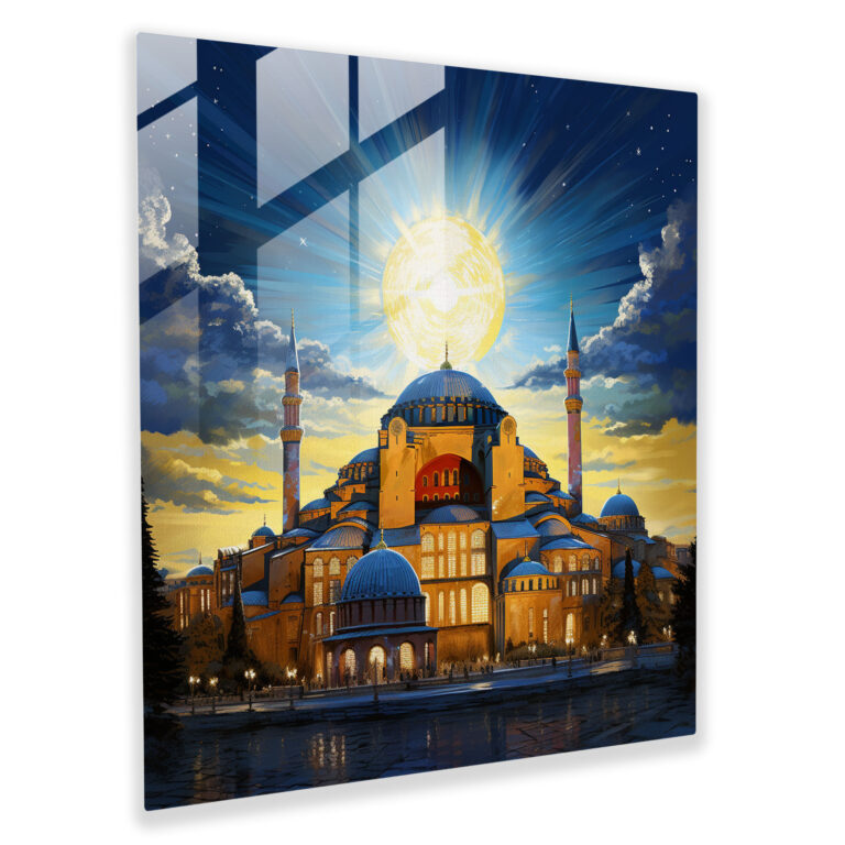 Osmanisches Reich Glasbild - Hagia Sophia Ruhe - Osmanisches Reich Glas Kunst Hagia Sophia Wohnkultur