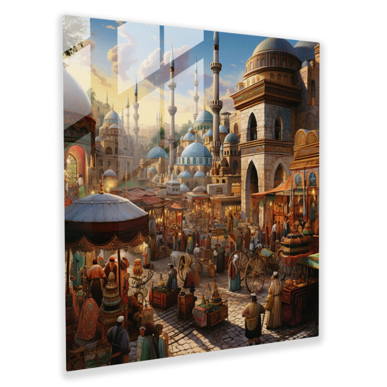 Ottoman Empire Glasbild - Basar Schätze - Exotische Gewürze Osmanisches Reich Dekoration für Zuhause