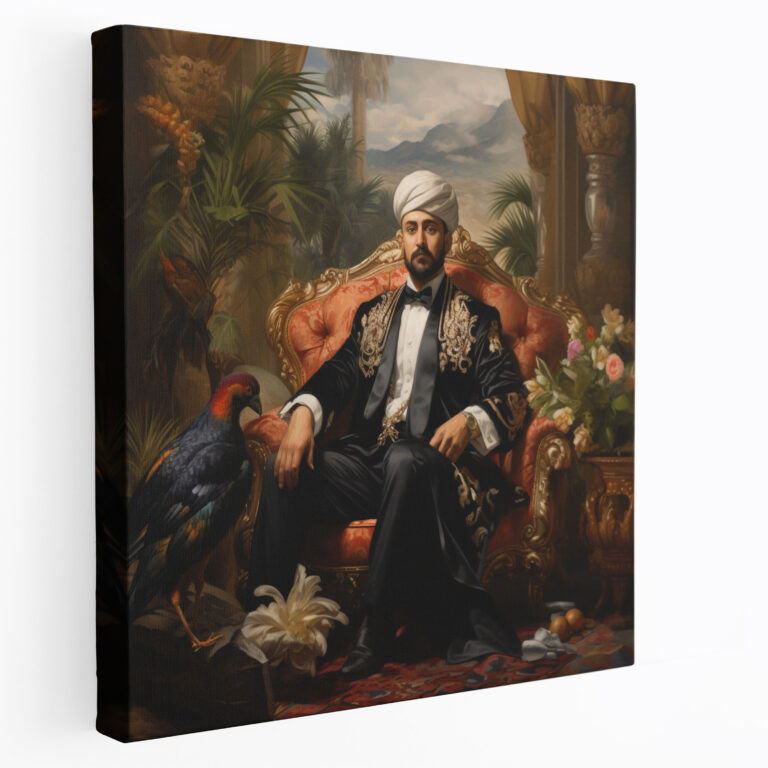 Hochwertiges Leinwandbild: Eleganz des osmanischen Sultanats - Prunkvolle Palastdekoration - Leinwand-Wandkunst.