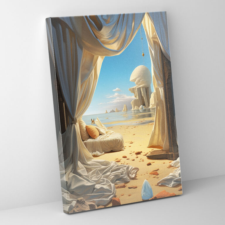 Oppenheimer Leinwandbild – Surrealistische Wandkunst – Verzerrte Objekte Wanddekoration