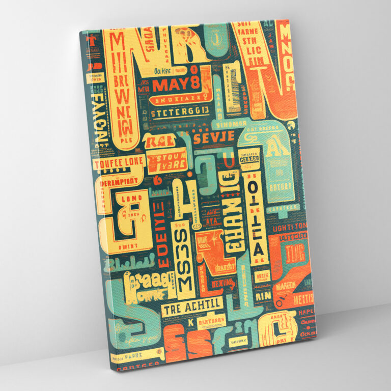 Oppenheimer Leinwandbild - Retro Typografie Wandkunst - Oppenheimer Wohnkultur Wandkunst nostalgische Ästhetik.