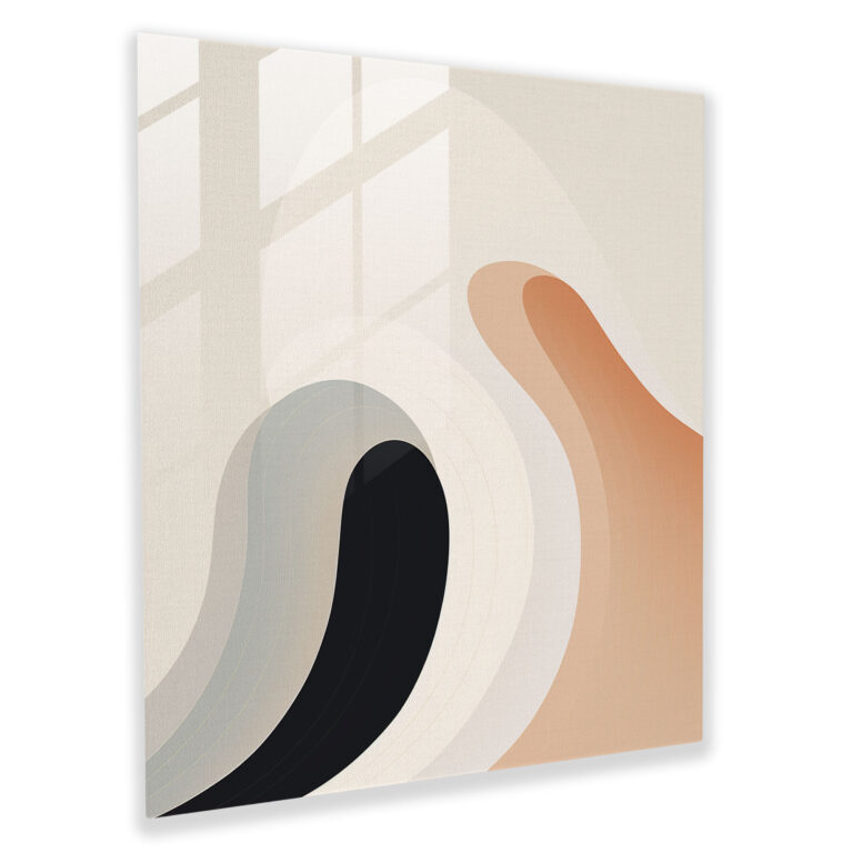 Glasbild Krake - Minimalistisches Wandkunst Glasbild - Krake Glas-Kunst Wanddekoration