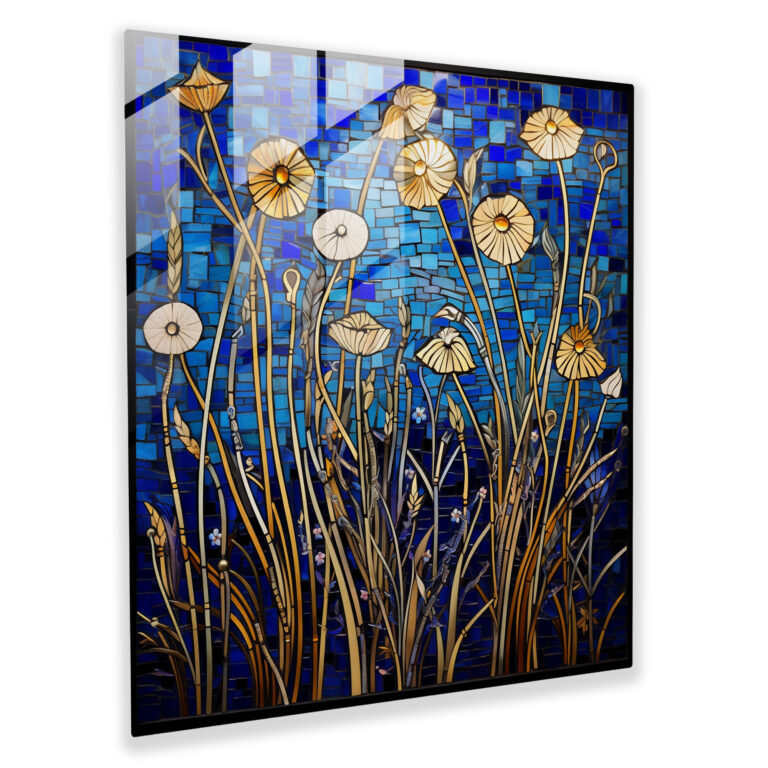 Papyrus Motiv Glasbild - Papyrus Wohnkultur Eleganz Moderne Kunst
