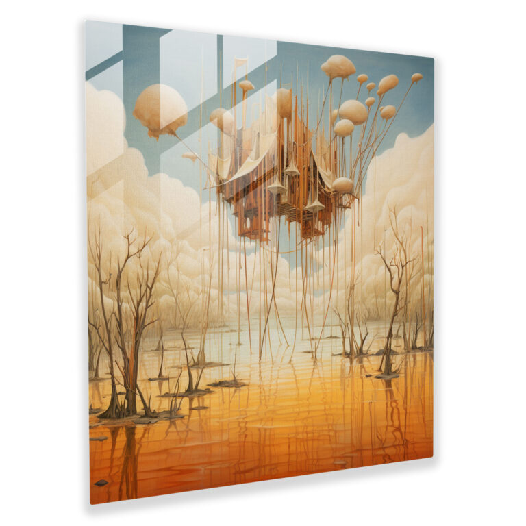 Papyrus Glasbild: Träume auf dem Kopf stehend - Papyrus verspielt Glas Wandkunst Glas Kunst