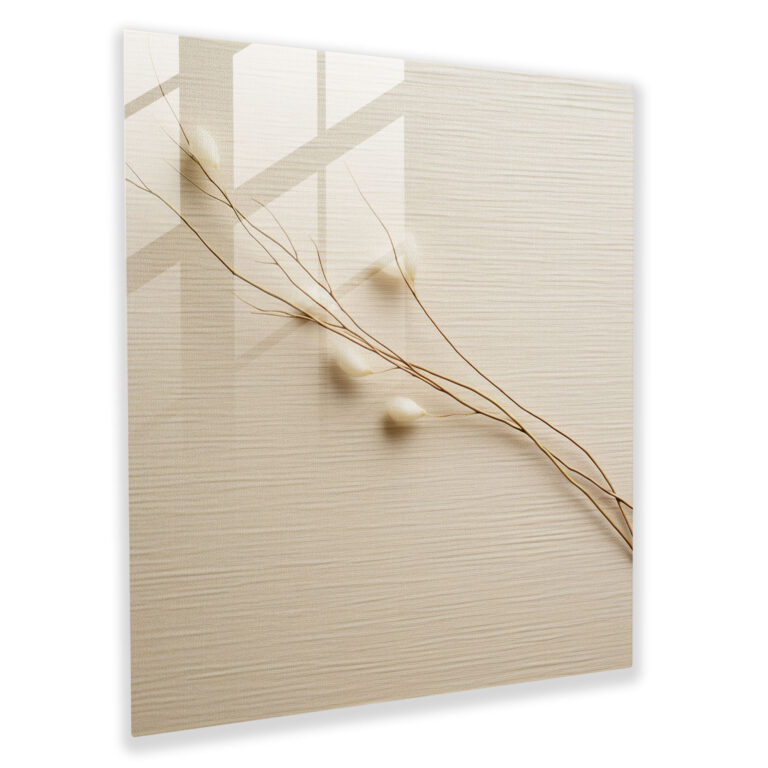Papyrus-Glasbild mit Struktur - Papyrus minimalistisch strukturierte Fasern Wanddekoration