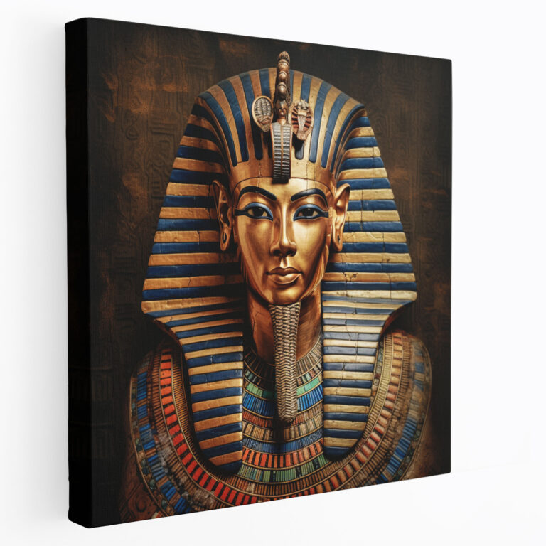 Papyrus Leinwandbild - Ägyptischer Pharao Wandkunst - Papyrus Ägyptischer Pharao Altes Ägypten Leinwand Wandkunst