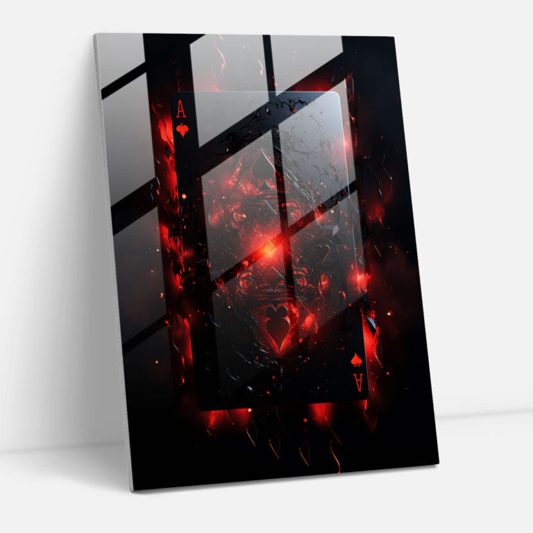 Glasbild Spielkarten - Stilisiertes digitales Kunstwerk Faszinierendes Muster