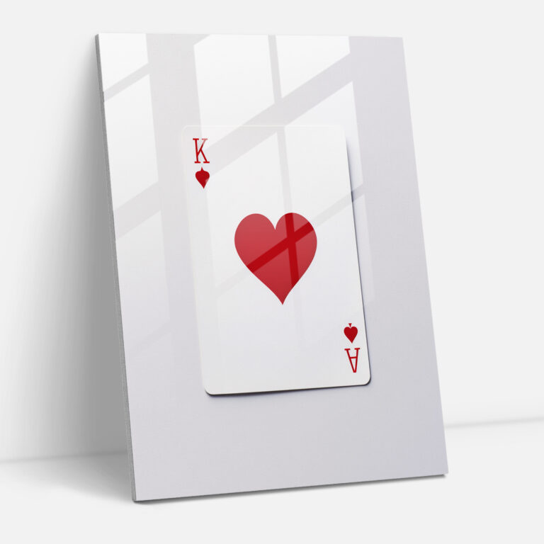 Glasbild Spielkartenkunst - Spielkarten schlichter Hintergrund für Zuhause zur Wanddekoration