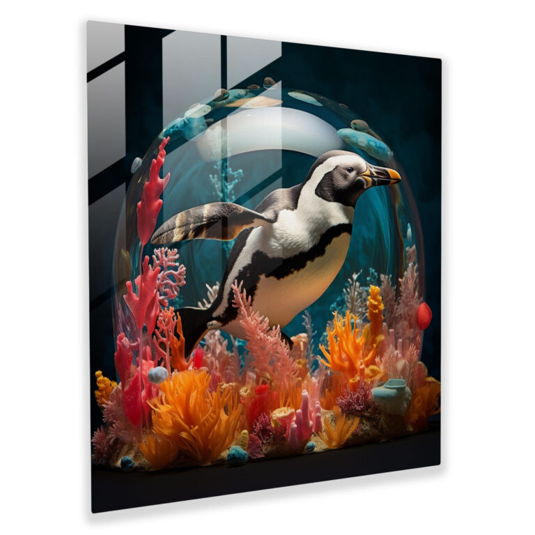 Glasbild: Pinguin Unterwasser - Pinguin Traumhaft Unterwasser Fantastisch