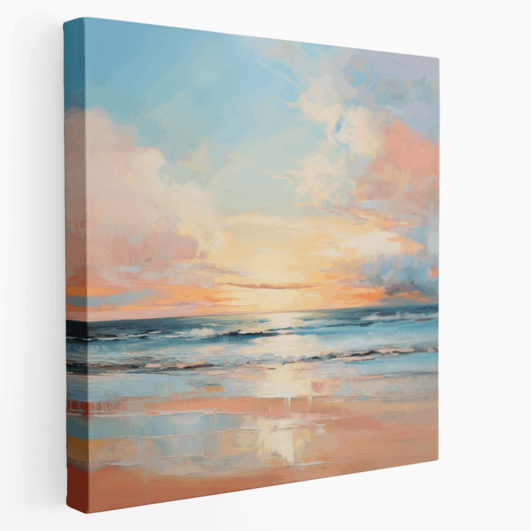 Leinwandbild mit Ruhigem Sonnenuntergang