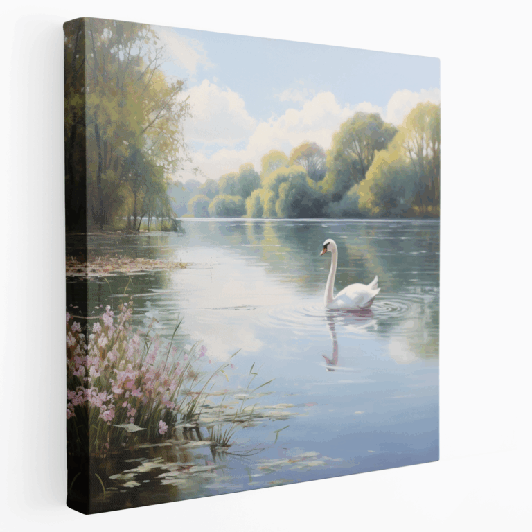 Elegantes Schwanen Leinwandbild