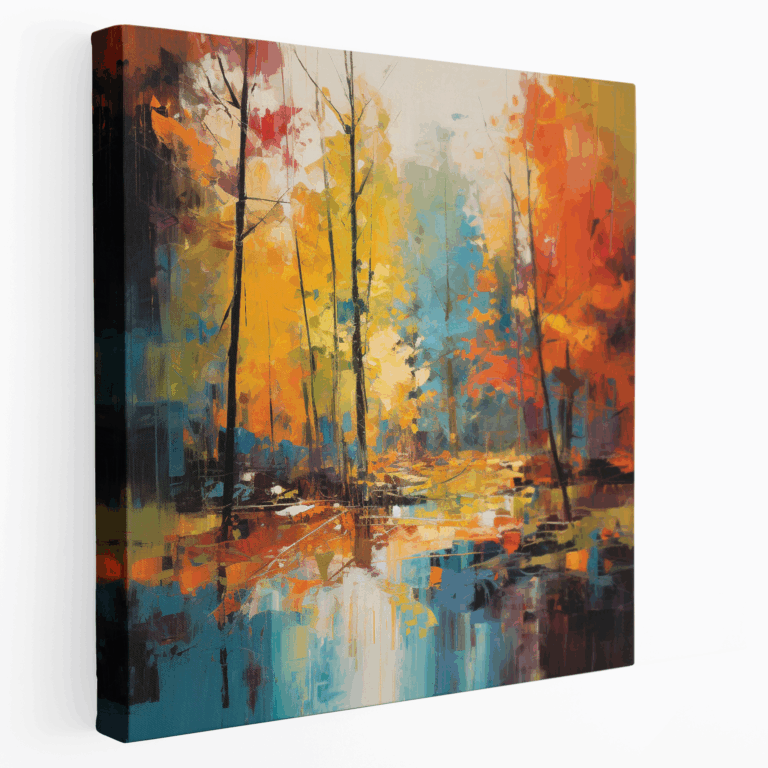 Leinwandbild Herbstwald Ruhe