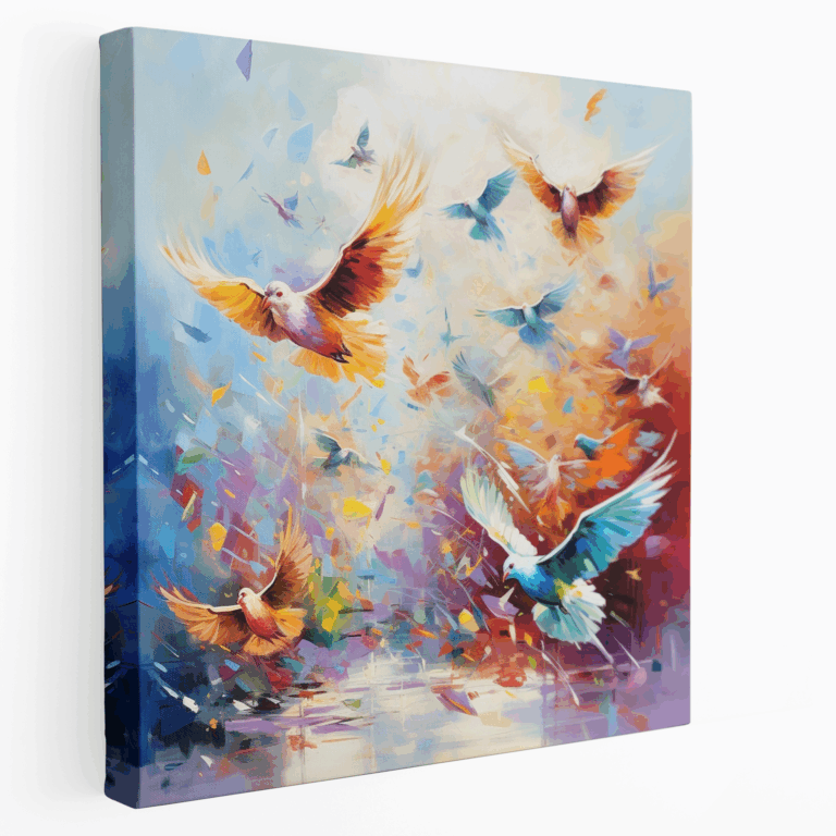 Leinwandbild Friedliche Tauben
