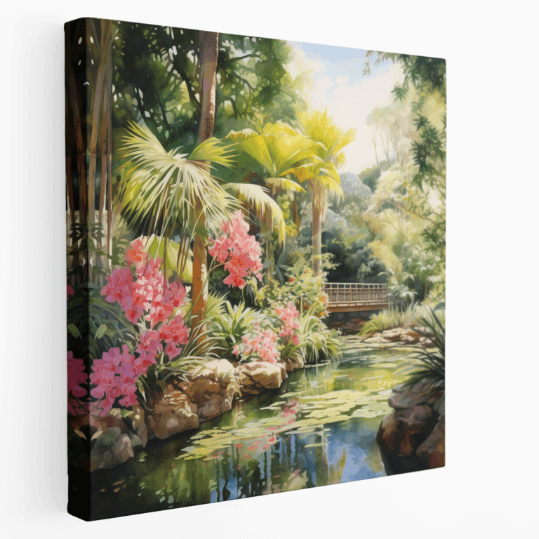 Stimmungsvolles Botanischer Garten Leinwandbild